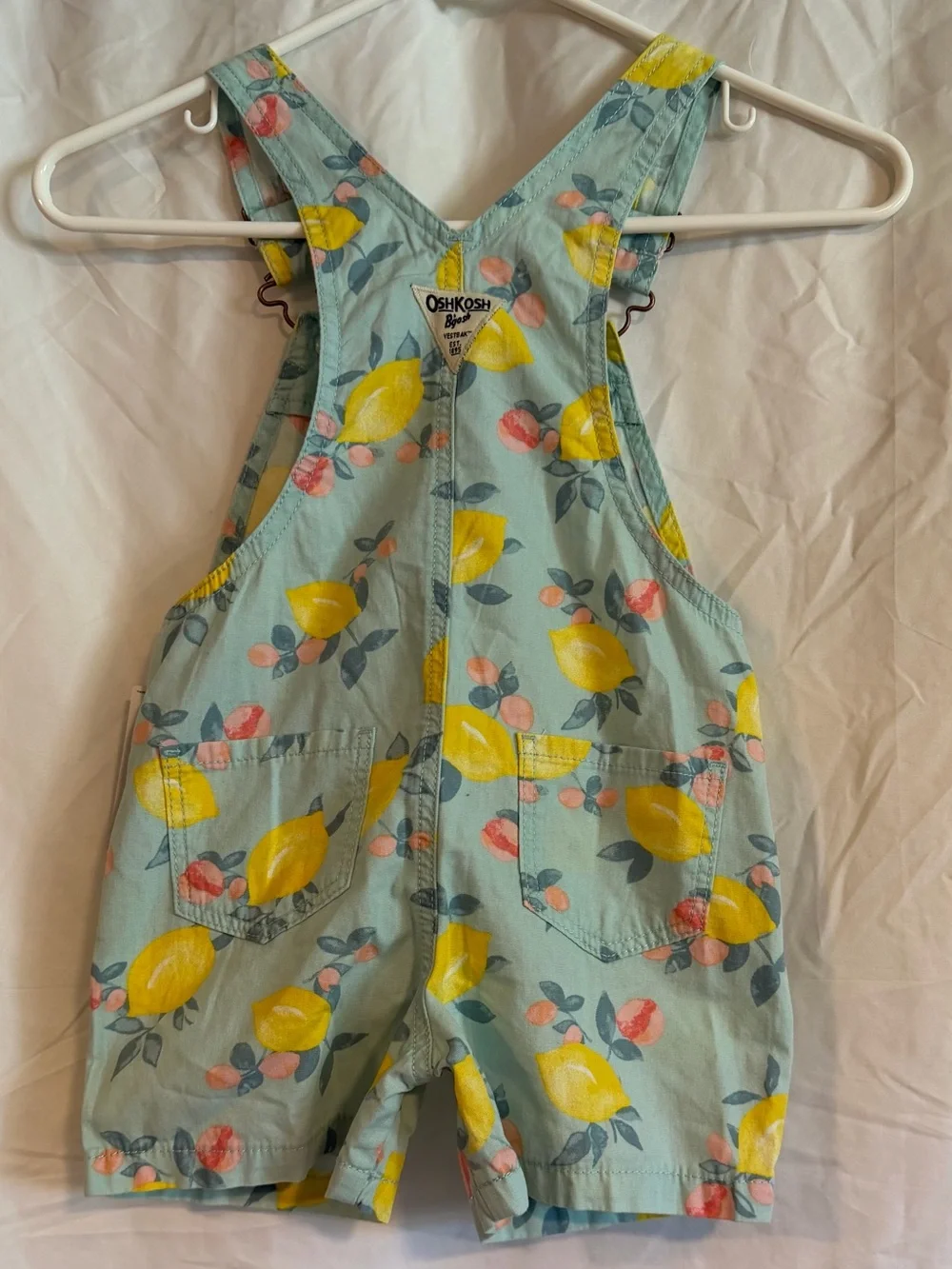 OshKosh B'gosh Light Blue Lemon Print Overalls